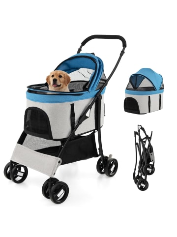 COSTWAY 3 in 1 Hundewagen in Blau