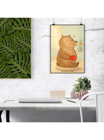 Mr. & Mrs. Panda Bild Bär Morgenkaffee Design ohne Spruch in Weiß