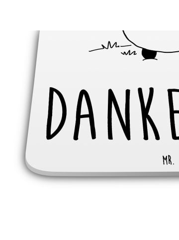 Mr. & Mrs. Panda Bierdeckel Panda Dankeschön mit Spruch in Weiß