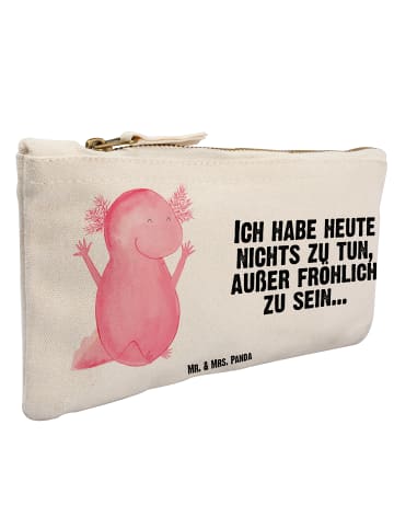 Mr. & Mrs. Panda Pouch Axolotl Hurra mit Spruch in Weiß