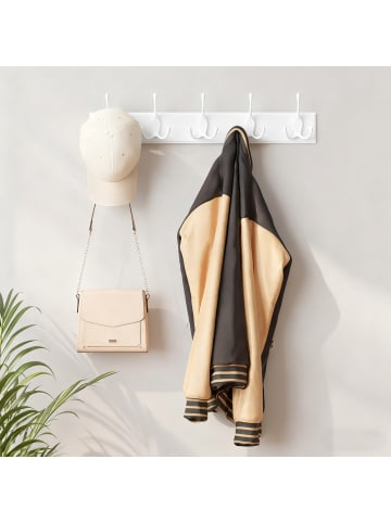 SONGMICS Wandgarderobe Helan-old in Weiß - (B)7 x (H)10.5 x (T)50.4 cm