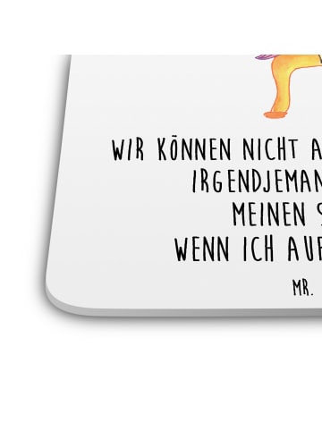 Mr. & Mrs. Panda Tassenuntersetzer Einhorn König mit Spruch in Weiß