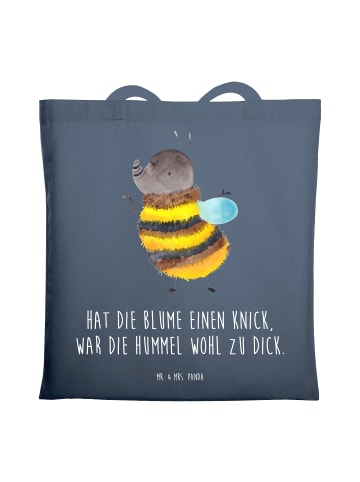 Mr. & Mrs. Panda Einkaufstasche Hummel flauschig mit Spruch in Indigo Blue