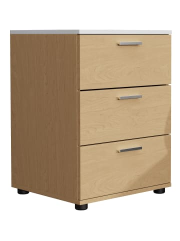 VCM  Holz Nachtschrank Nachttisch Schublade Testalo in Honig-Eiche / Weiß