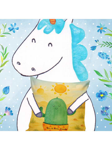 Mr. & Mrs. Panda Kopfkissen Kaktus Sonne Design ohne Spruch in Weiß