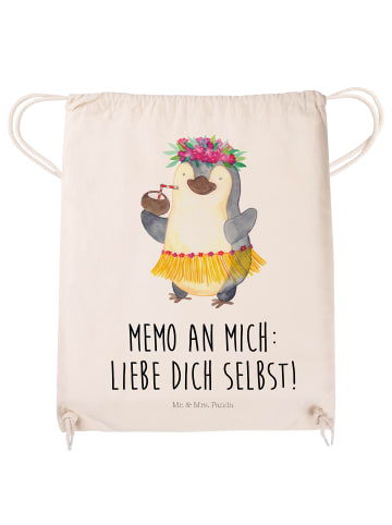 Mr. & Mrs. Panda Jutebeutel Pinguin Kokosnuss mit Spruch in Creme