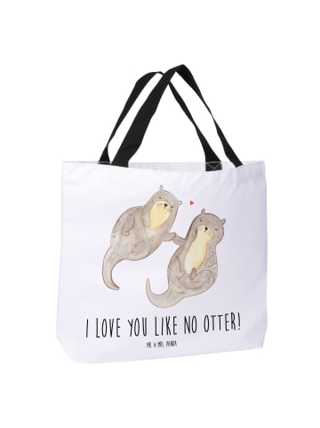 Mr. & Mrs. Panda Schultasche Otter Hände halten mit Spruch in Weiß