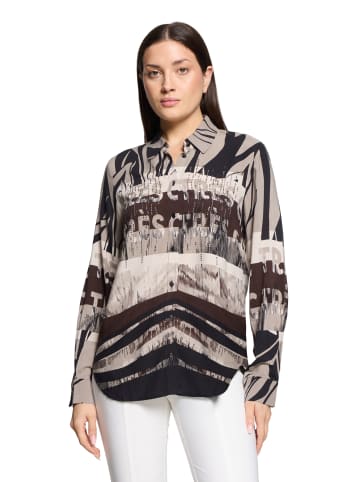 Betty Barclay Hemdbluse mit Schmucksteinen in Beige/Schwarz