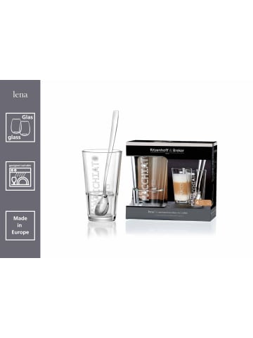 Ritzenhoff & Breker 2er Set Latte Macchiato Gläser + Löffel Lena in 350 ml in transparent