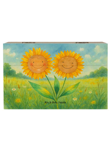 Mr. & Mrs. Panda Box mit Deckel Blume Sonnenblume Design ohne Sp... in Weiß
