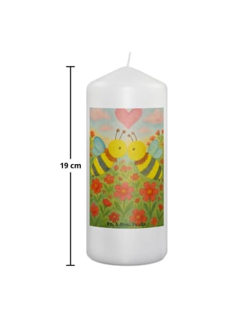 Mr. & Mrs. Panda Kerze Biene Liebe Design ohne Spruch in Weiß