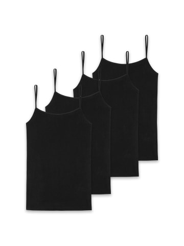 Schiesser Unterhemd 4er Pack in Schwarz
