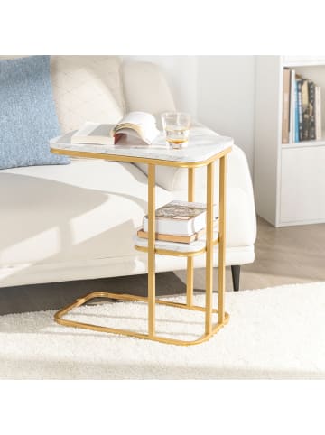 SoBuy Beistelltisch in Gold - (W) 30 x (H) 58 x (L) 50 cm