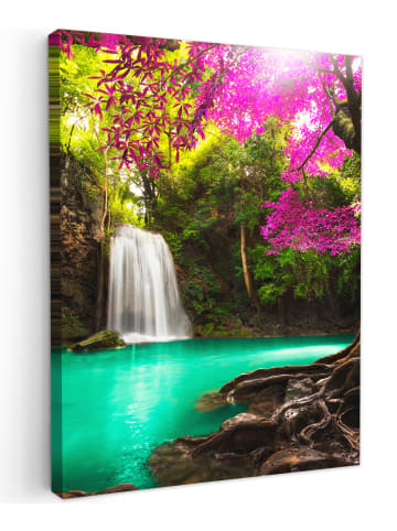 OnlyWow Leinwand Bilder Magischer Wasserfall