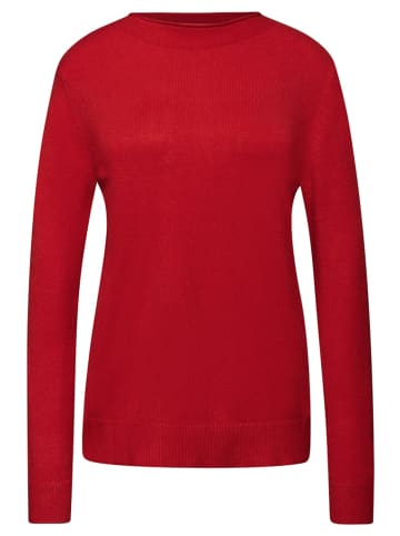 Street One Pullover mit Rollkante in Rot