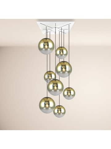 s.LUCE XL Galerieleuchte Progress 8-flammig mit Modular Baldachin in Gold