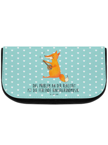 Mr. & Mrs. Panda kosmetikaufbewahrung Fuchs Gitarre mit Spruch in Türkis Pastell