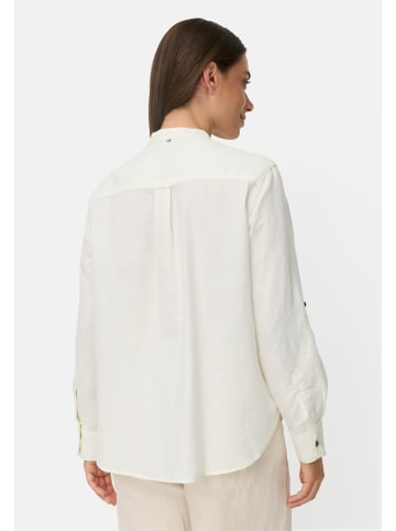 Camel Active Bluse mit Stehkragen und Knopfleiste in Milchweiß