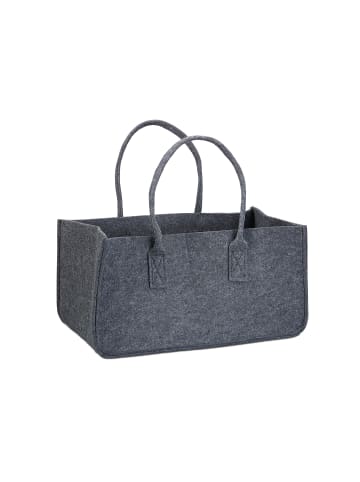 relaxdays 2x Kaminholztasche in Anthrazit - (B)25 x (H)25 x (T)50 cm