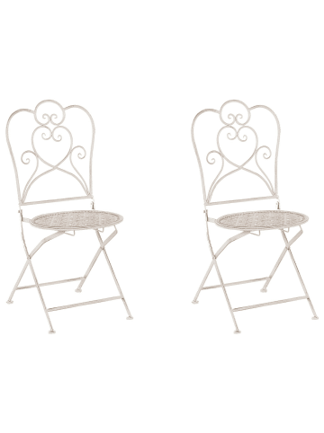 Beliani 2er-Set Gartenstuhl TRIESTE in Beige