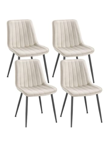 SONGMICS 4er-Set: Esszimmerstuhl in Beige – (B)48 x (H)80 x (T)57 cm
