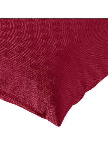 Erwin Müller Jacquard, Baumwollmischung Kissenhülle Paderborn in rubin