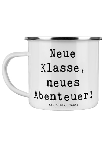 Mr. & Mrs. Panda Kaffeebecher Spruch Erster Schultag Abenteuer m... in Weiß