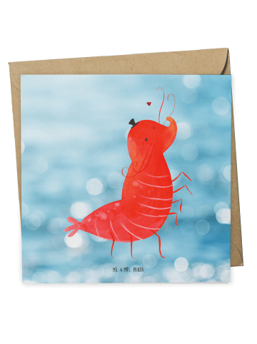 Mr. & Mrs. Panda Klappkarte Garnele Franzose ohne Spruch in OZeichenanblue