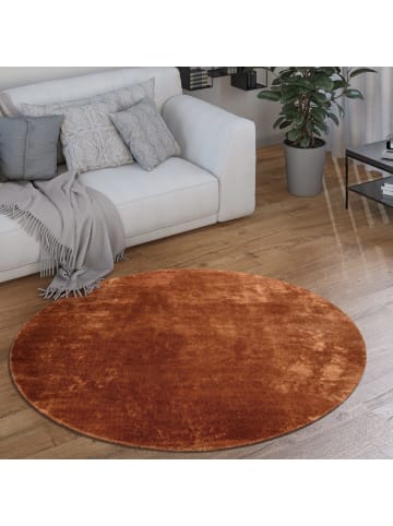KADIMA DESIGN Teppich Kurzflor waschbar Unifarben Wohnzimmer in Kupfer