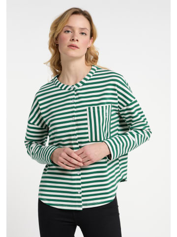 DreiMaster Damen Sweat Jacke in Grün Weiss