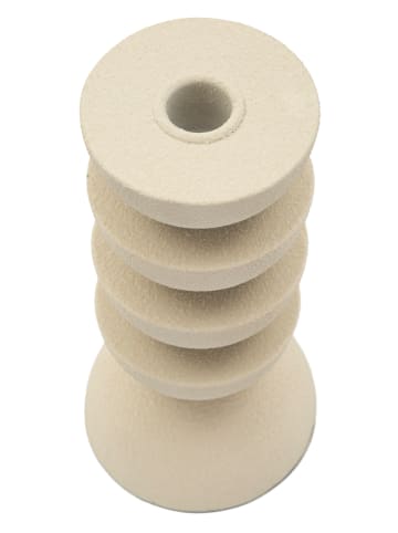 Mauro Ferretti Kerzenhalter aus cremefarbenem Metall, Ø 10 x 21 cm