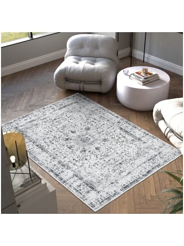 tectake Vintage Designer Teppich Aliya, rutschfeste Unterseite, grau