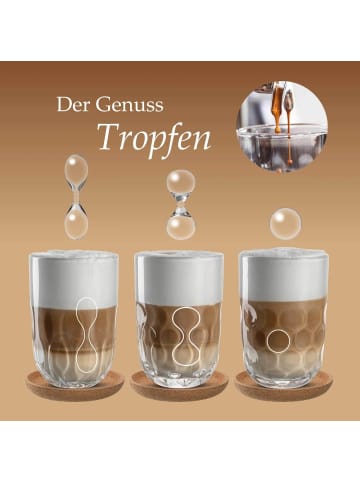 LEONARDO 12-tlg. Latte Macchiato Gläser mit Untersetzer Gocce in 390 ml in transparent