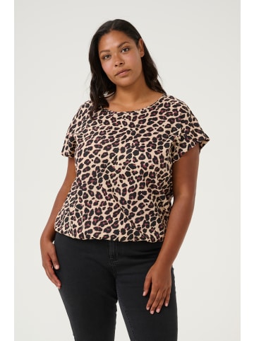 KAFFE curve Kurzarm-Bluse KCsonna Regular fit in Leopard Print