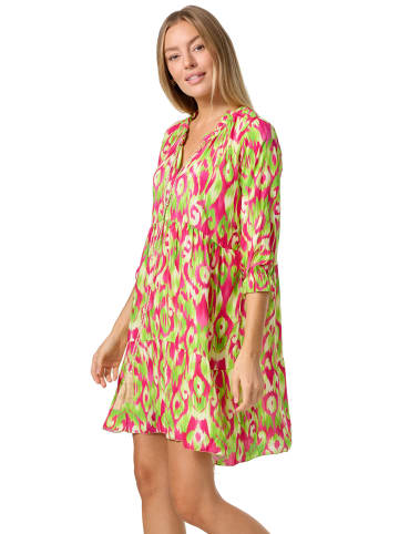 PM SELECTED Kleid in Grün-Fuchsia