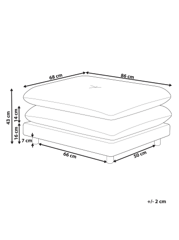Beliani Ottomane HEDEN in Grau/Braun - (W) 86 x (H) 43 x (L) 50 cm