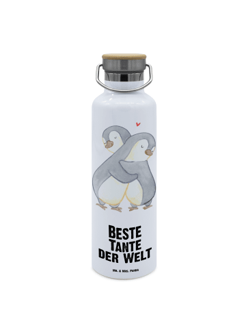Mr. & Mrs. Panda Trinkflasche Edelstahl Pinguin Beste Tante der ... in Weiß