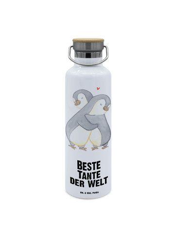 Mr. & Mrs. Panda Trinkflasche Pinguin Beste Tante der Welt mit S... in Weiß