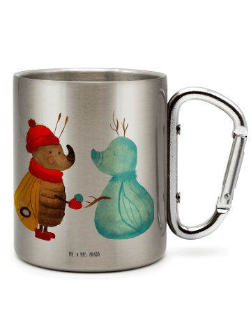 Mr. & Mrs. Panda Kaffeetasse Nachtfalter Schneemann ohne Spruch in Silber