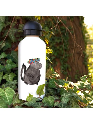 Mr. & Mrs. Panda Wasserflasche Stinktier  ohne Spruch in Weiß