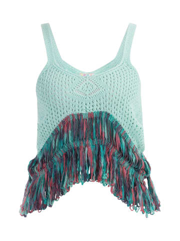 IZIA Damen Strick Top in Türkis Mehrfarbig