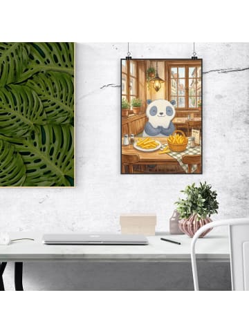 Mr. & Mrs. Panda Wandposter Panda Pommes Gebet Design ohne Spruch in Weiß