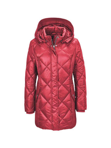 GOLDNER Kapuzenmantel mit Stehkragen in dunkelrot