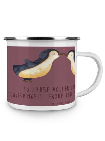 Mr. & Mrs. Panda Camping Emaille Tasse 13. Hochzeitstag Veilchen... in Kaffa Coffee