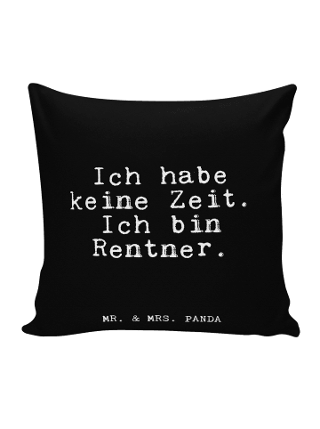 Mr. & Mrs. Panda Kissen 40x40 Ich habe keine Zeit.... mit Spruch in Schwarz