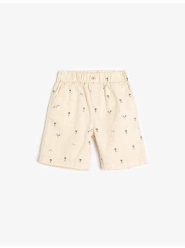 KOTON KURZHOSEN in Beige Gemustert