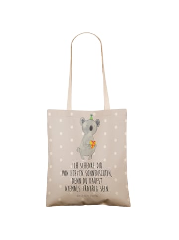 Mr. & Mrs. Panda Tote Bag Koala Geschenk mit Spruch in Grau Pastell