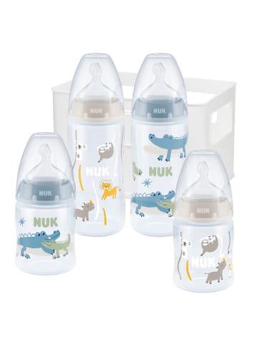 NUK 5-tlg. Flaschen-Set First Choice Plus - Temperature in blau,weiss,motiv