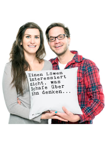 Mr. & Mrs. Panda Kopfkissen Einen Löwen interessiert nicht,... m... in Weiß