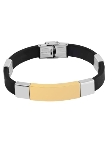 Adeliás Damen Armband aus Edelstahl 22 cm in schwarz